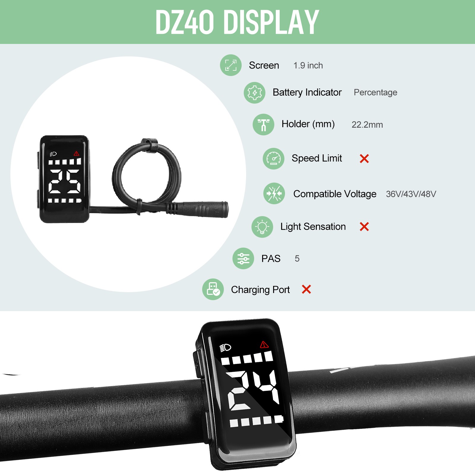 Ebike LCD Display EKD01 UART Protocol for Bafang BBS BBSHD Mid Drive Hub Motor