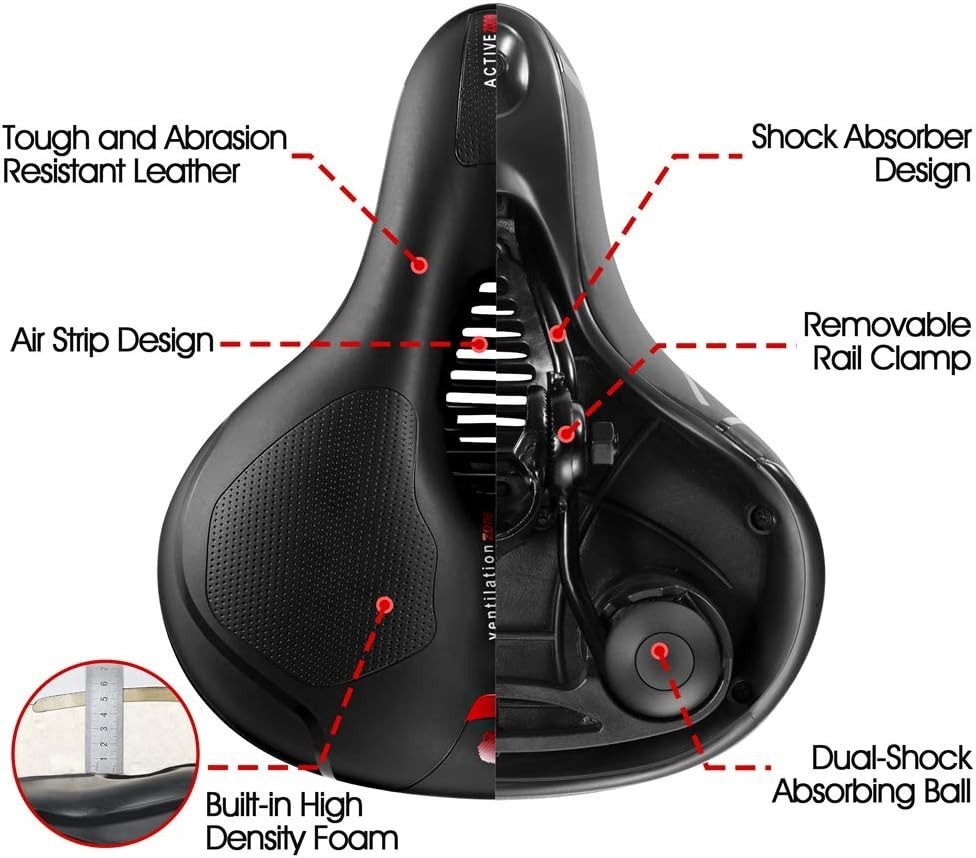Comfort Seat Cushion for Men Women Waterproof Wide Bicycle Saddle For Road Bikes