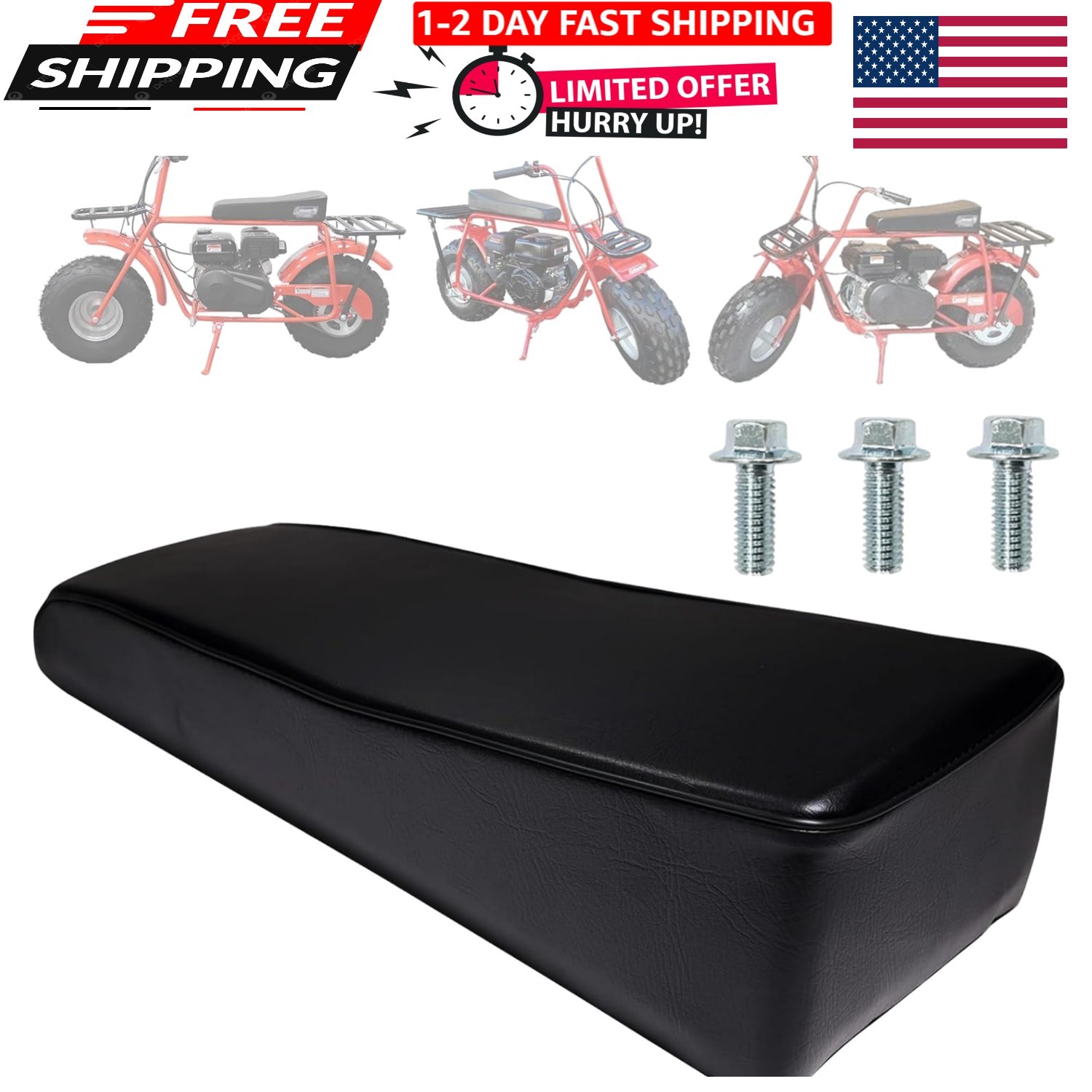 19″ Luxury Faux Leather Replacement Seat for CT200U Mini Bike – Enhanced Comfort