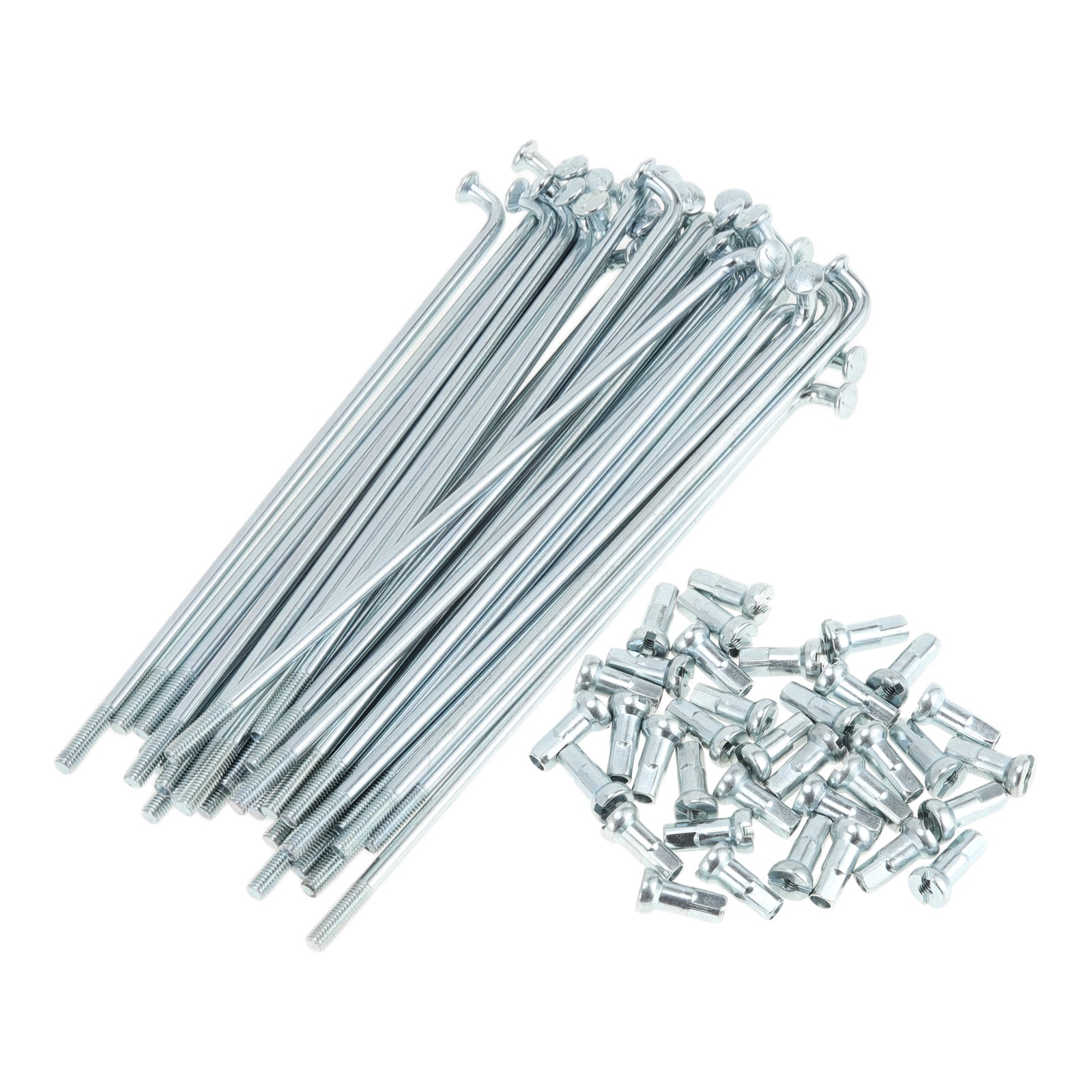 Bike spokes set 12G 97mm for bicycle, silver nipple, galvanized steel