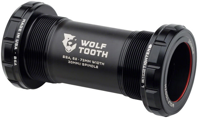 Wolf Tooth Bottom Bracket – English (BSA), 68/73mm, For 30mm Spindle, Black