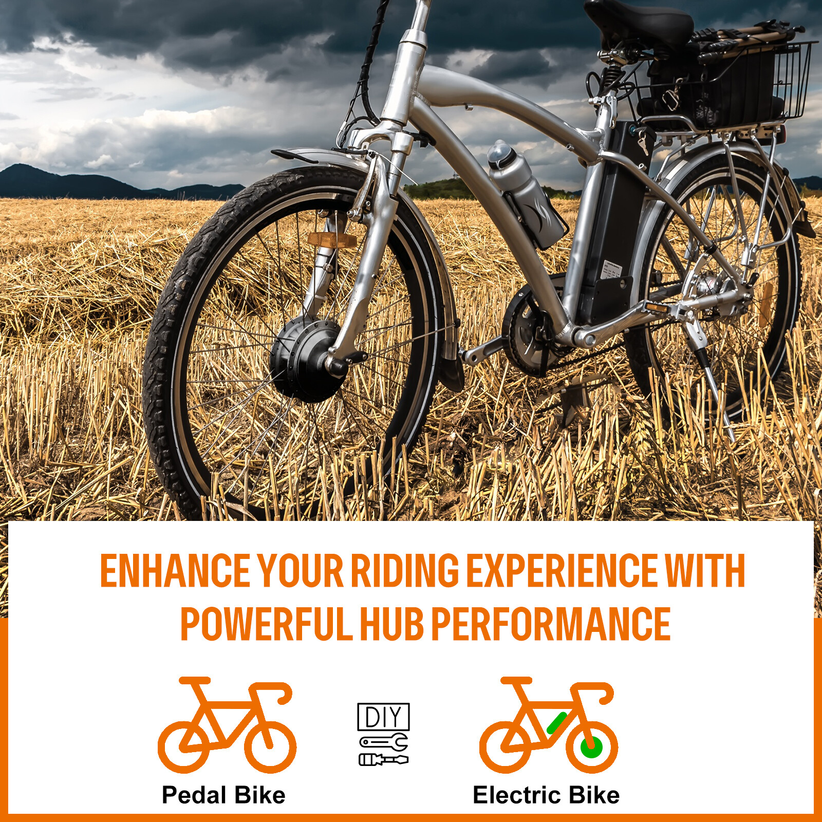 For 20“/26″/700C Wheel 48V 500W Front Hub Motor Electric Bike Conversion Kit