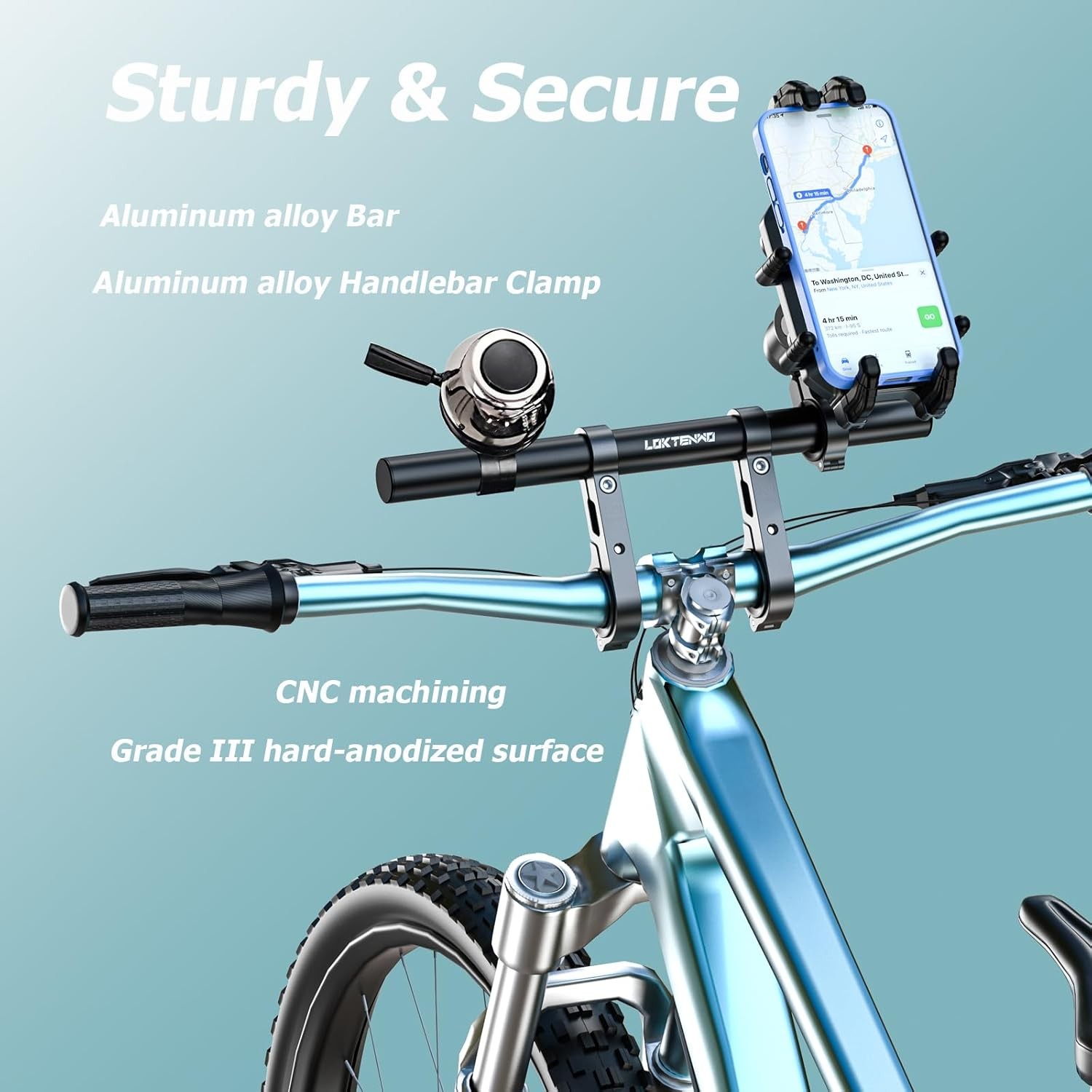 Bike Handlebar Extender 11.8″ Aluminum Dual-Clamp Mount Base for MTB Motorcycle