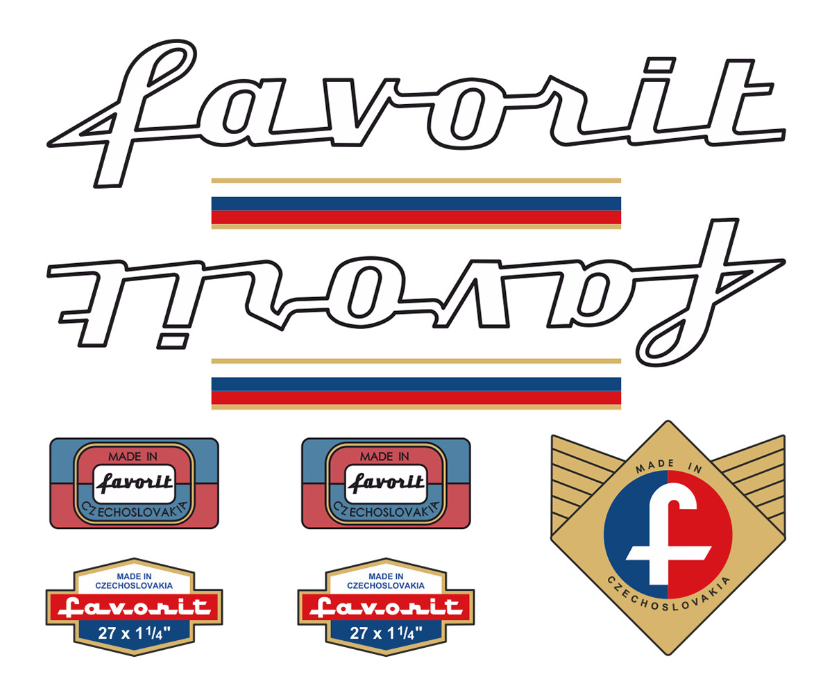 Czechoslovakia Retro Bicycle Favorit 1955 Decals Stickers Aufkleber Adesivi /608