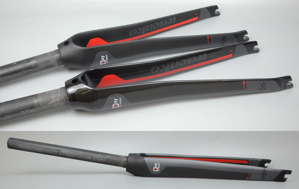 1-1/8 in Full Carbon Fiber Bicycle Fork Rim Brake Rigid Road Bike Fork 700C QR