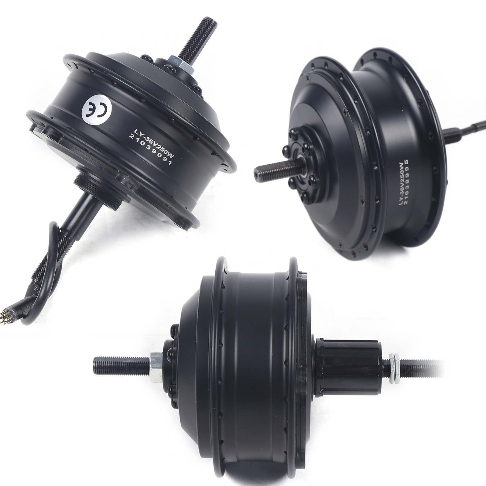 36V 250W Ebike Hub Motor Conversion Kit Front/Rear Rotary Freewheel Motor Black