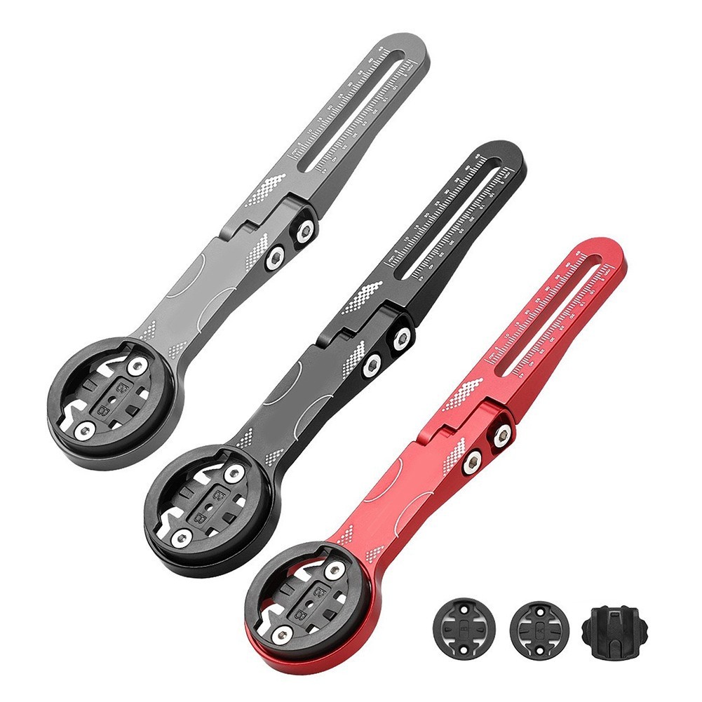 Black Titanium Red Bicycle Computer Mount Aluminum 55g Lightweight Secure Fit