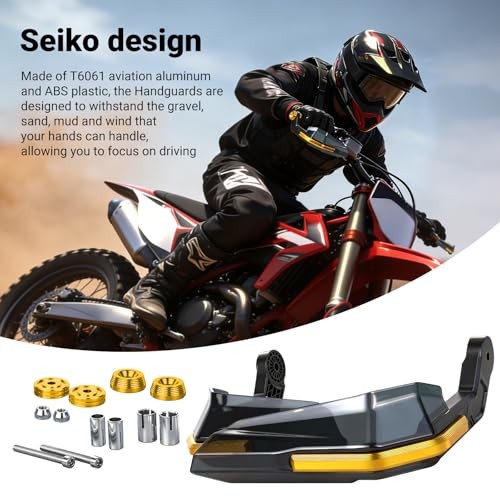 Dirt Bike Handguards, Aperture 0.66-0.83″ Motorcycle Handlebars Guards Gold