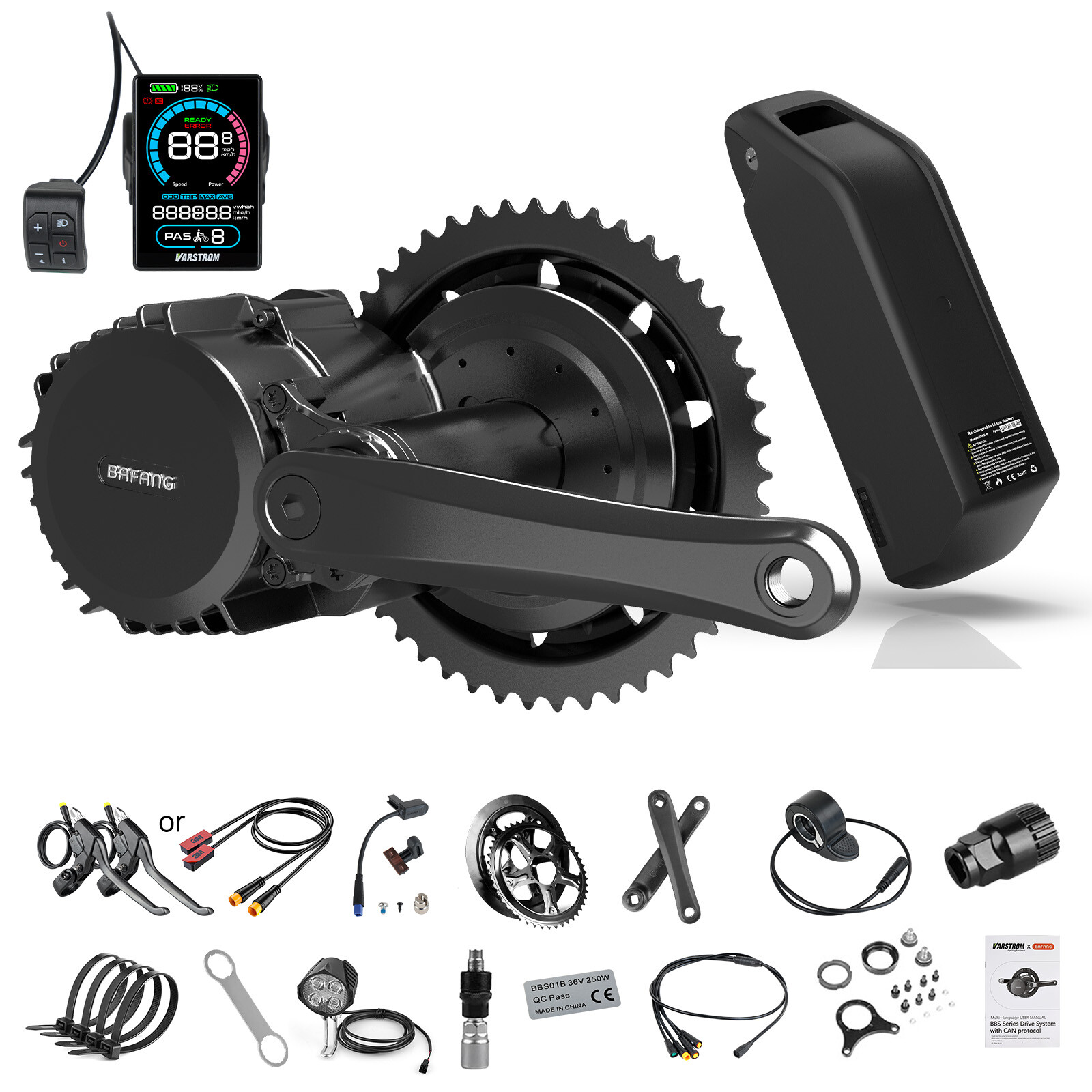 52V 1000 BAFANG BBSHD Ebike Drive Mid Drive Motor Conversion Kits With Battery
