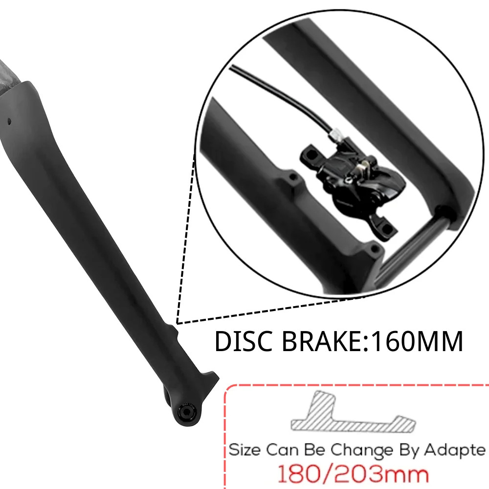 26 27.5 29ER Carbon MTB Fork 15*110mm Thru Axle Straight Tapered Tube Disc Brake