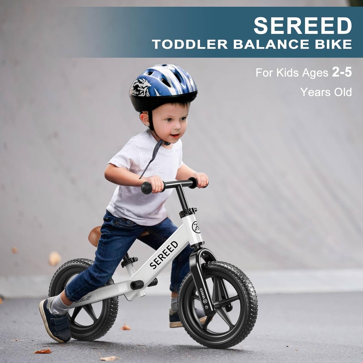 SEREED Toddler Balance Bike 2 Year Old, No 32.28 x 14.96 x 22.44″, White