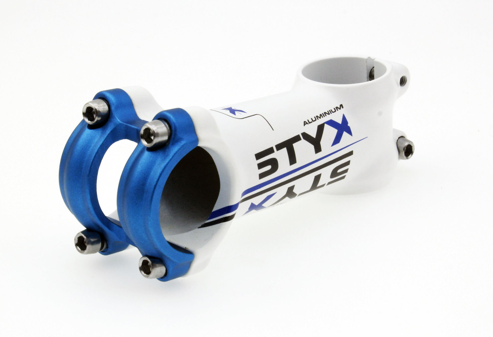Styk Road Mountain eBike Bicycle Stem 5-Degree 31.8MM 90MM White Blue