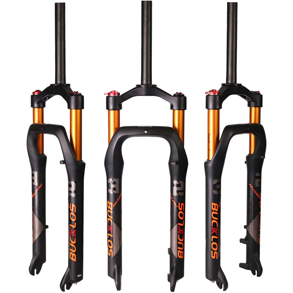 26*4.0 inch MTB Fat Bike Air Suspension Fork 1-1/8 Threadless Disc Brake Fork QR