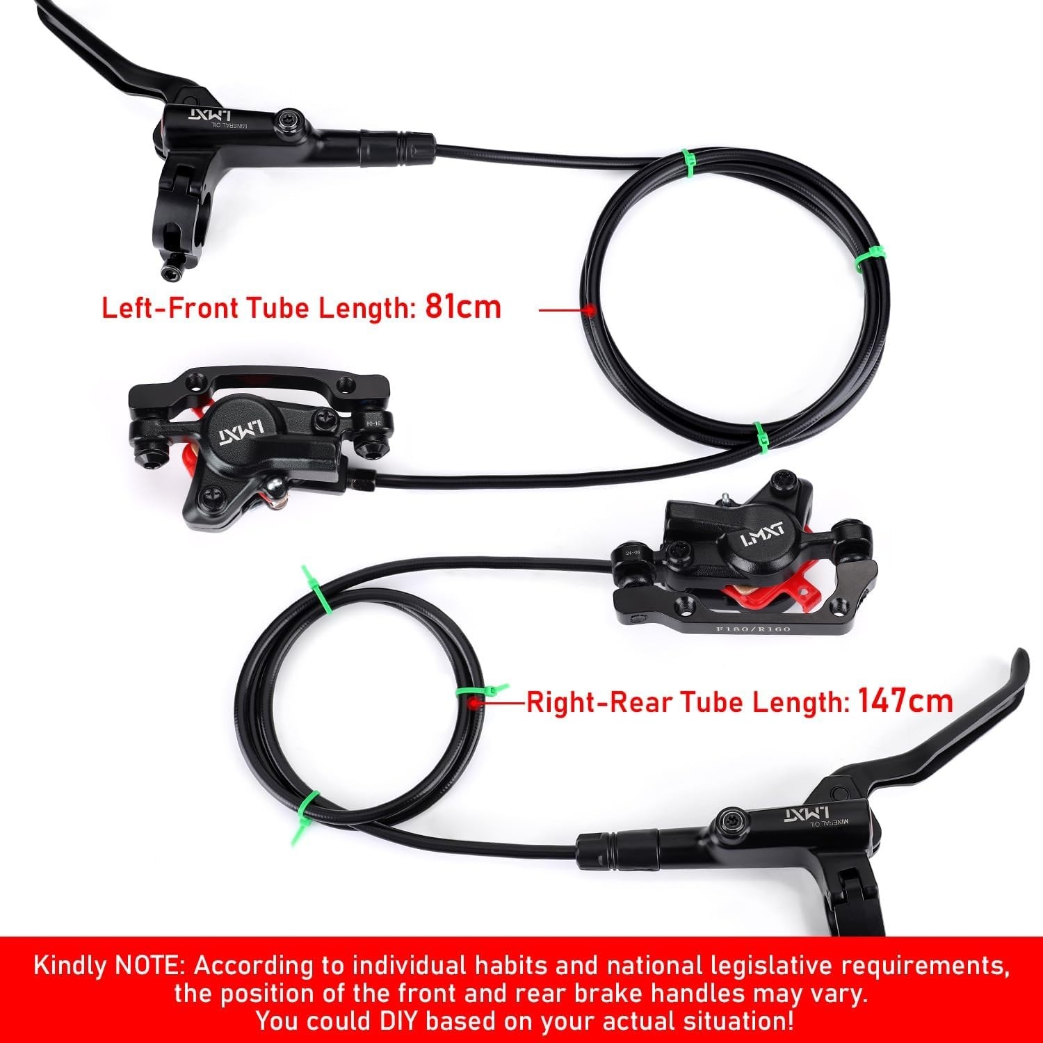 Left Front & Right Rear Brake Kit for Mountain Bike