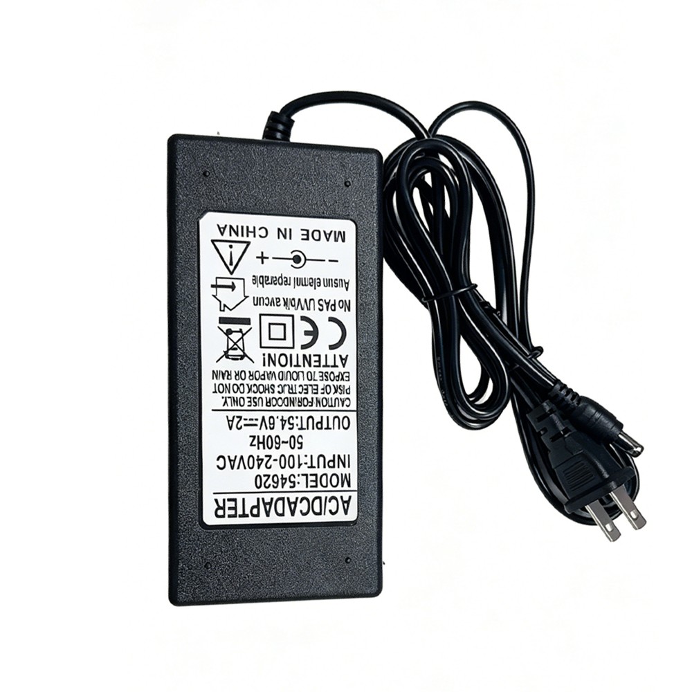 54.6V 2A Power Battery Charger DC 5.5*2.1mm Power Adapter 48V Lithium Battery