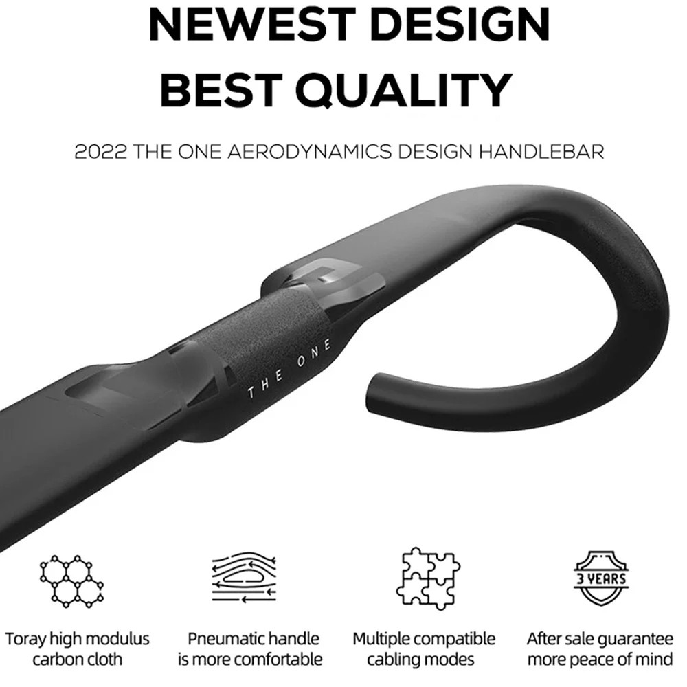 Road Bike Aero Handlebar 360mm-420mm Fully Internal Routing Gravel Drop Bars