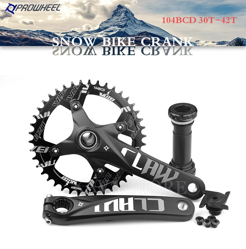 Snow Bike Crankset 170mm Fat Tire Bicycle Crank Arm 30T-42T Single Sprockets