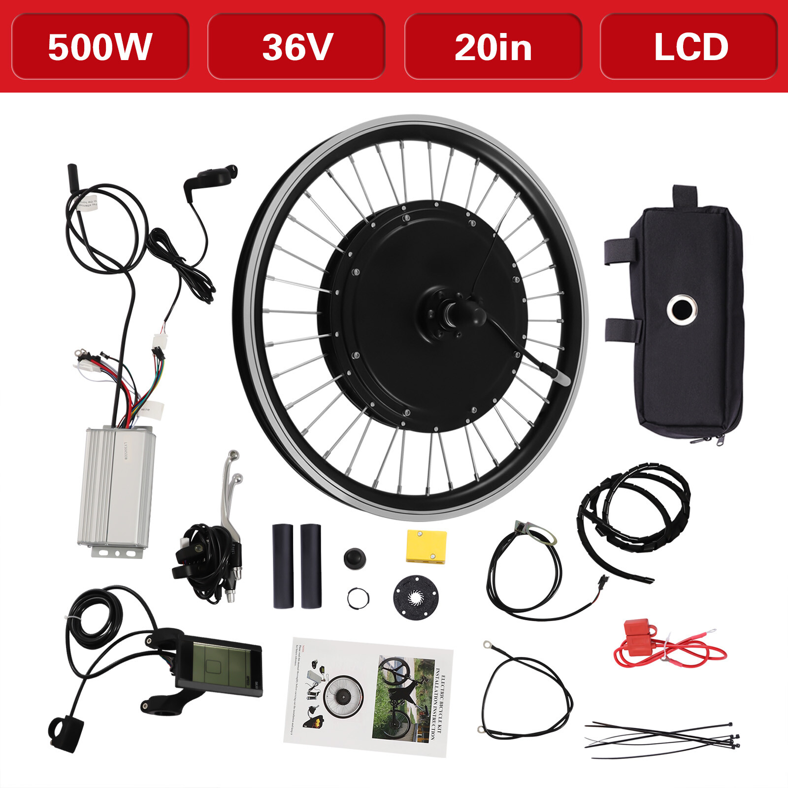 36V 500W Electric Bicycle Motor Conversion Kit Front Wheel E bike Hub Motor Kit