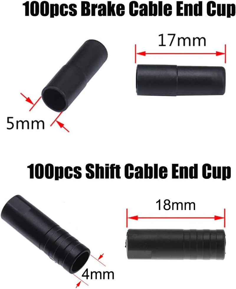 Saiper 200pcs Bike Derailleur Shift and Brake Wire Cable Housing Ferrule End …