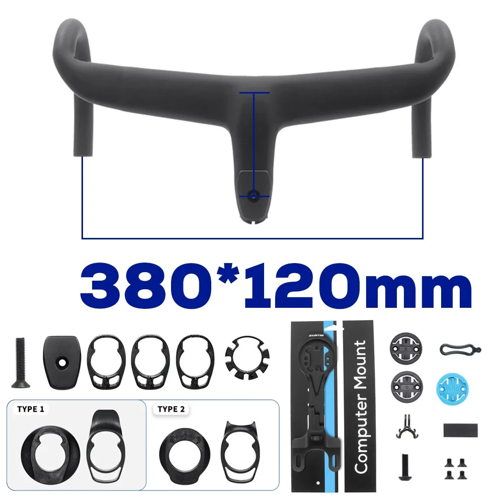 Super Light Full Carbon Integrated Cockpit Internal Cable Road Bicycle Handlebar