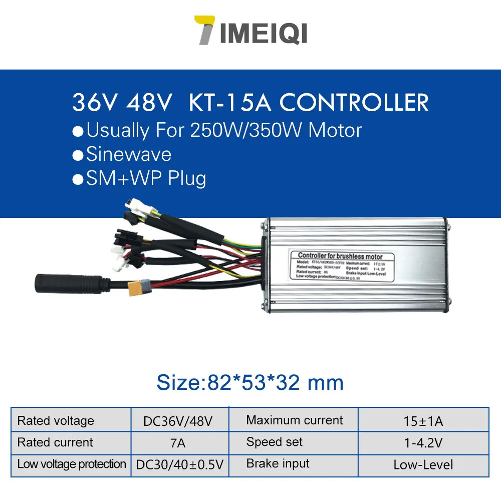 E-bike Controller 36V 48V 250W-750W Squarewave/Sinewave Controller 15A-25A