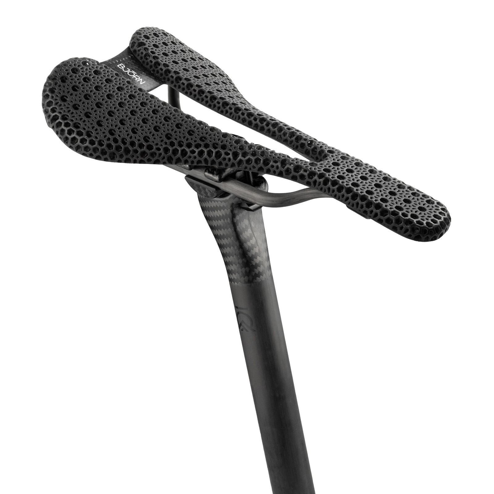 Bjorn Cycles Carbon Bicycle Bike Saddle with 3D Printed Pad Carbon Setka 155 mm