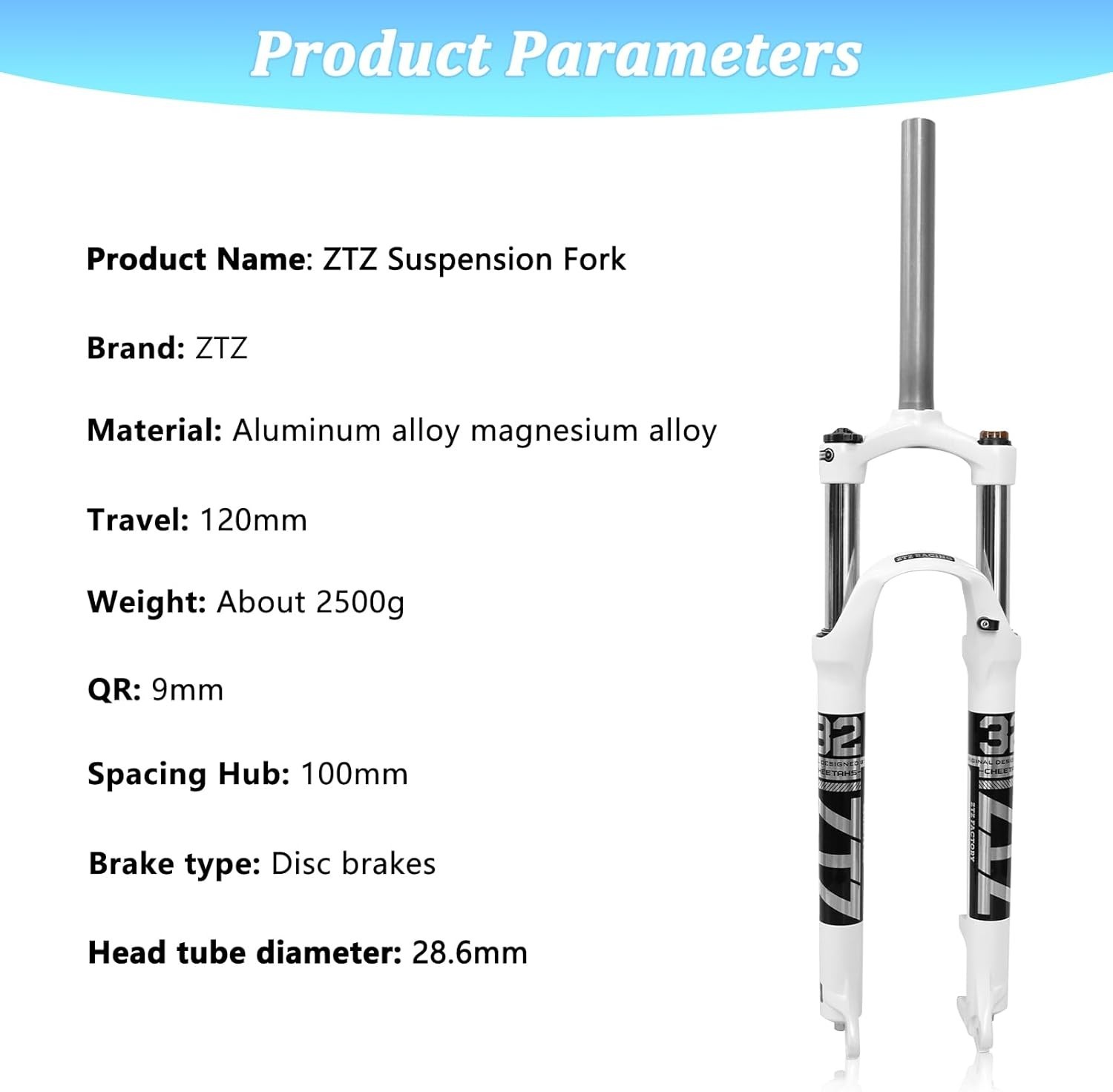 ZTZ 26″/27.5″/29″ MTB Suspension Fork,Shock Absorber XC Mountain Bike Front Fork