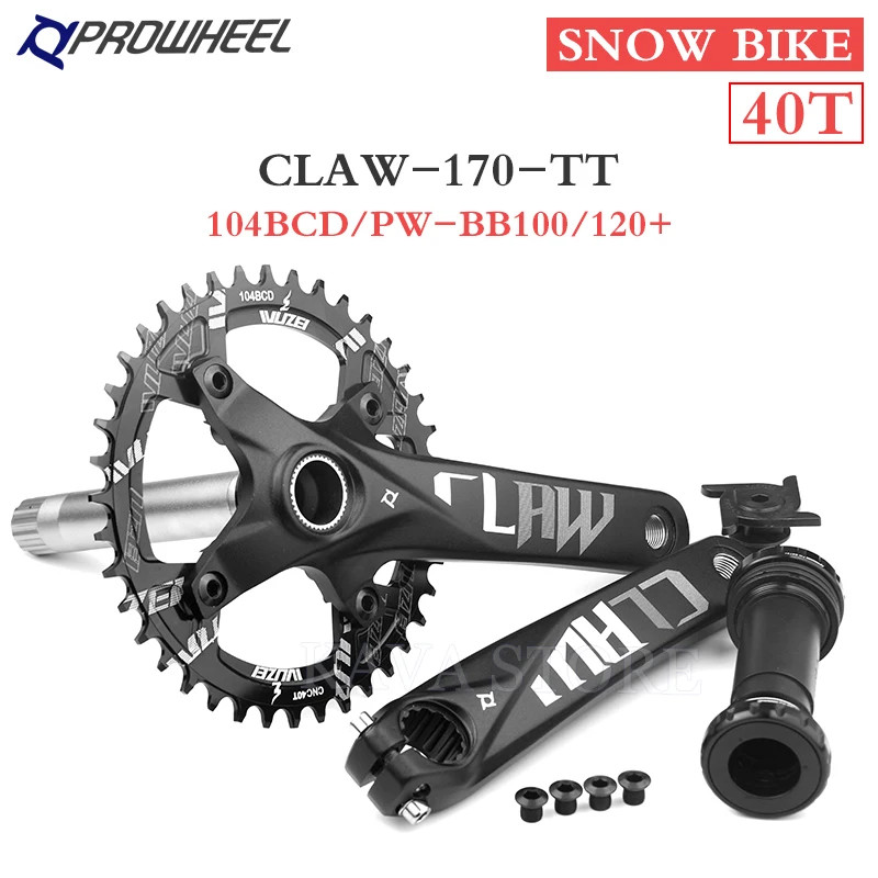 Snow Bike Crankset 170mm Fat Tire Bicycle Crank Arm 30T-42T Single Sprockets