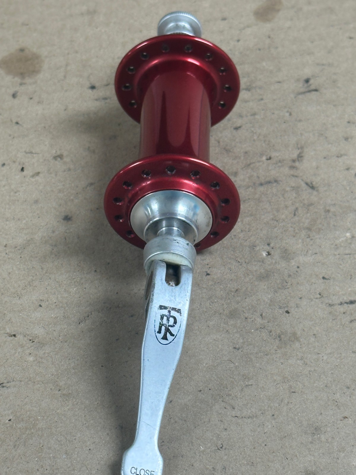 Vintage Chris King Front Hub 28h 9x100mm Road/MTB, Red Anodized, VGC