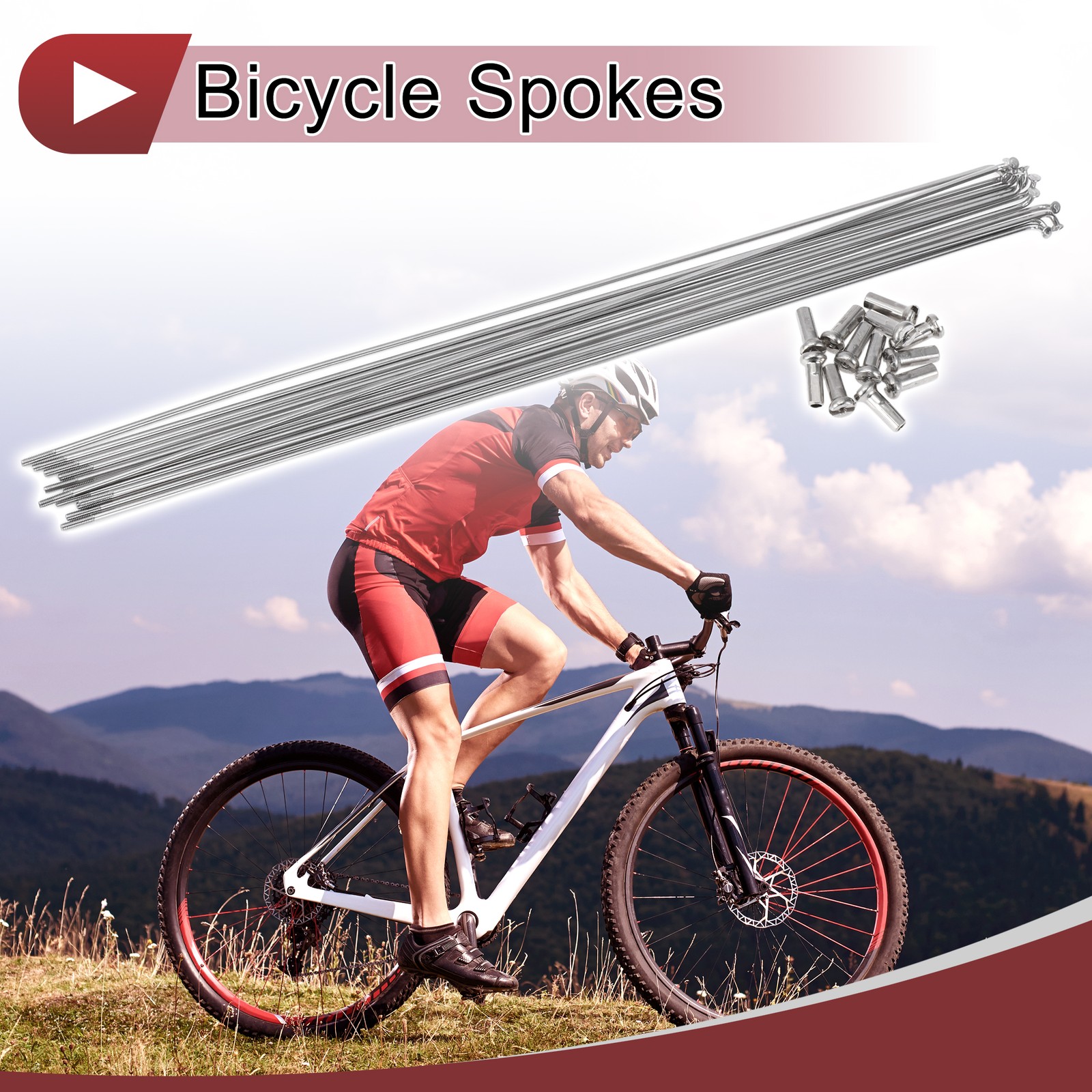 12 Set 14G Bicycle Spokes 305mm Bike Wheel Spokes 304 Stainless Steel