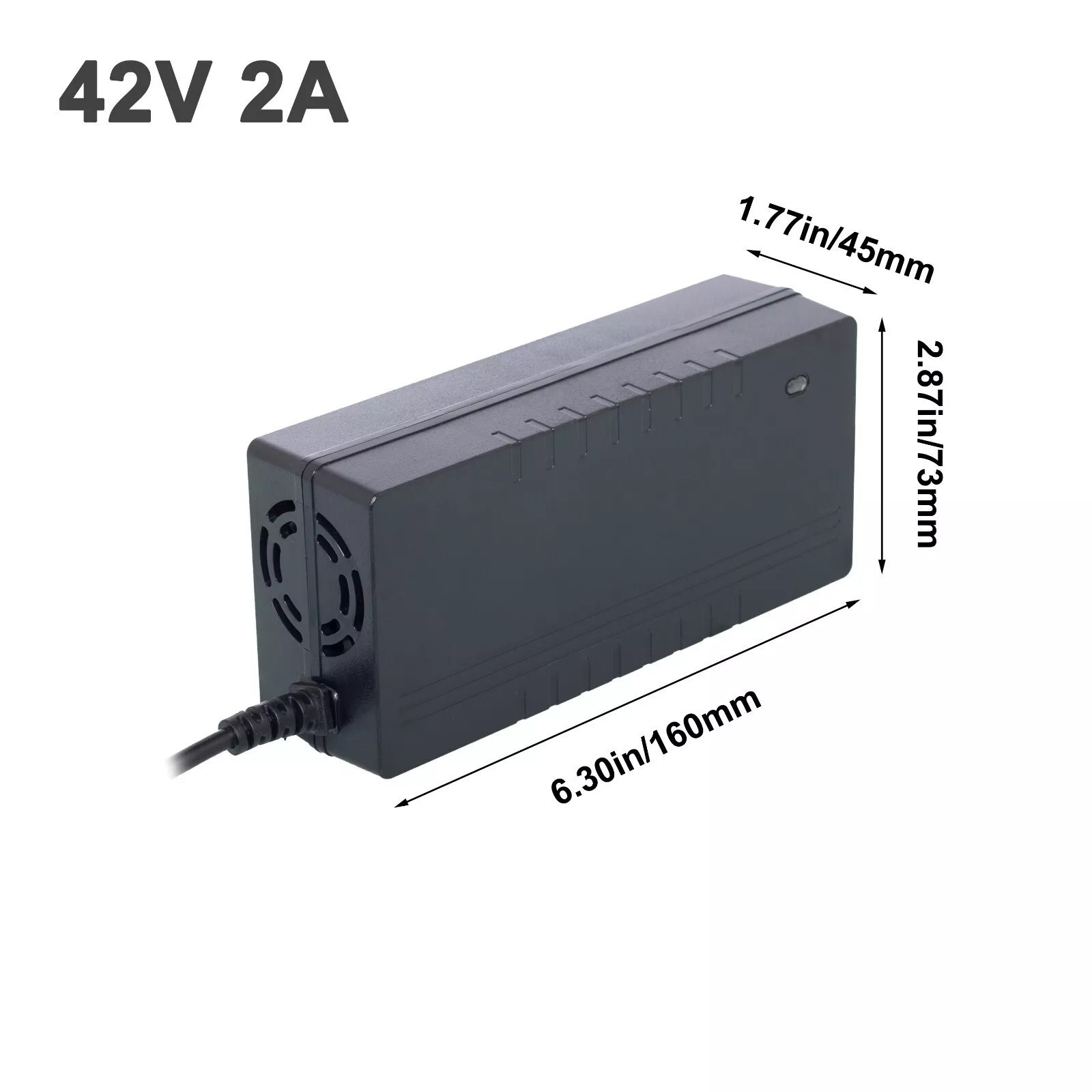 42V 2A Adapter Charger 36V Lithium Battery with 5.5mm*2.1mm DC Plug Port 84W 2