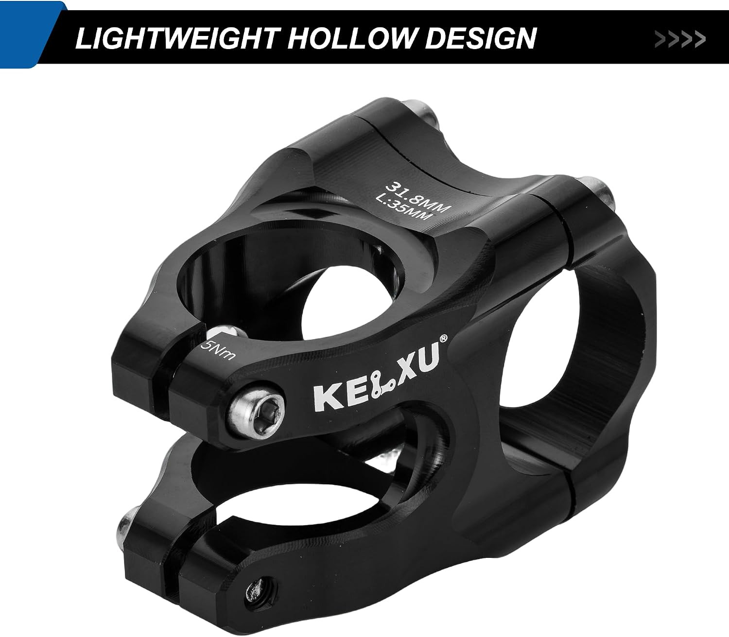 Bike Stem 31.8Mm Black, 35Mm Handlebar Stem | Lightweight CNC Aluminum Alloy, Du