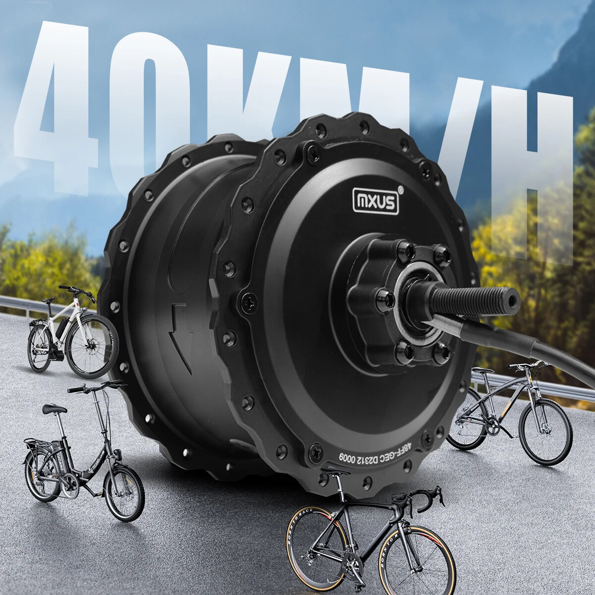 48V 750W 20 24 26” Snow Fat Ebike Front/Rear Brushless Hub Motor Conversion Kit