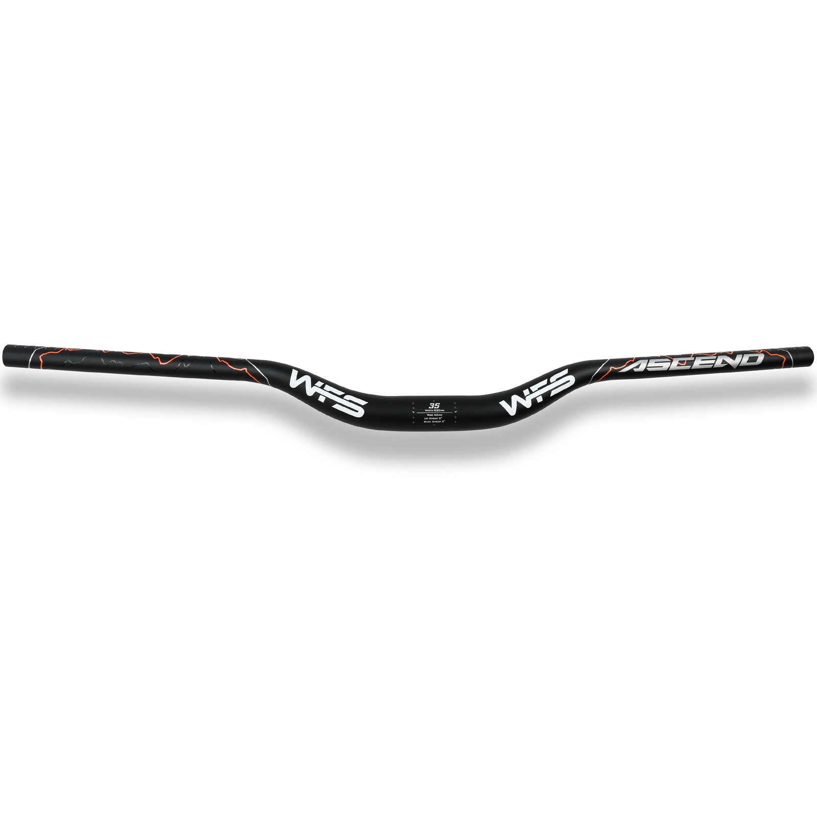 WFS Ascend 35 x 820mm Handlebar 40mm Rise, Black x Orange