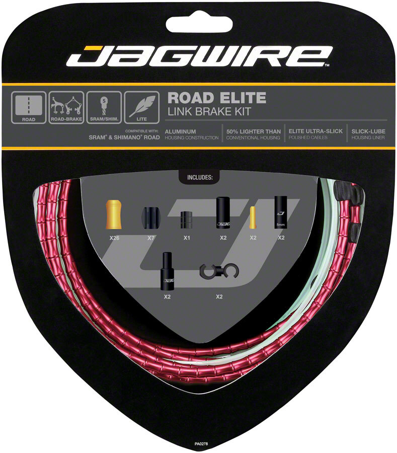 Jagwire Road Elite Link Brake Cable Kit SRAM Ultra-Slick Red
