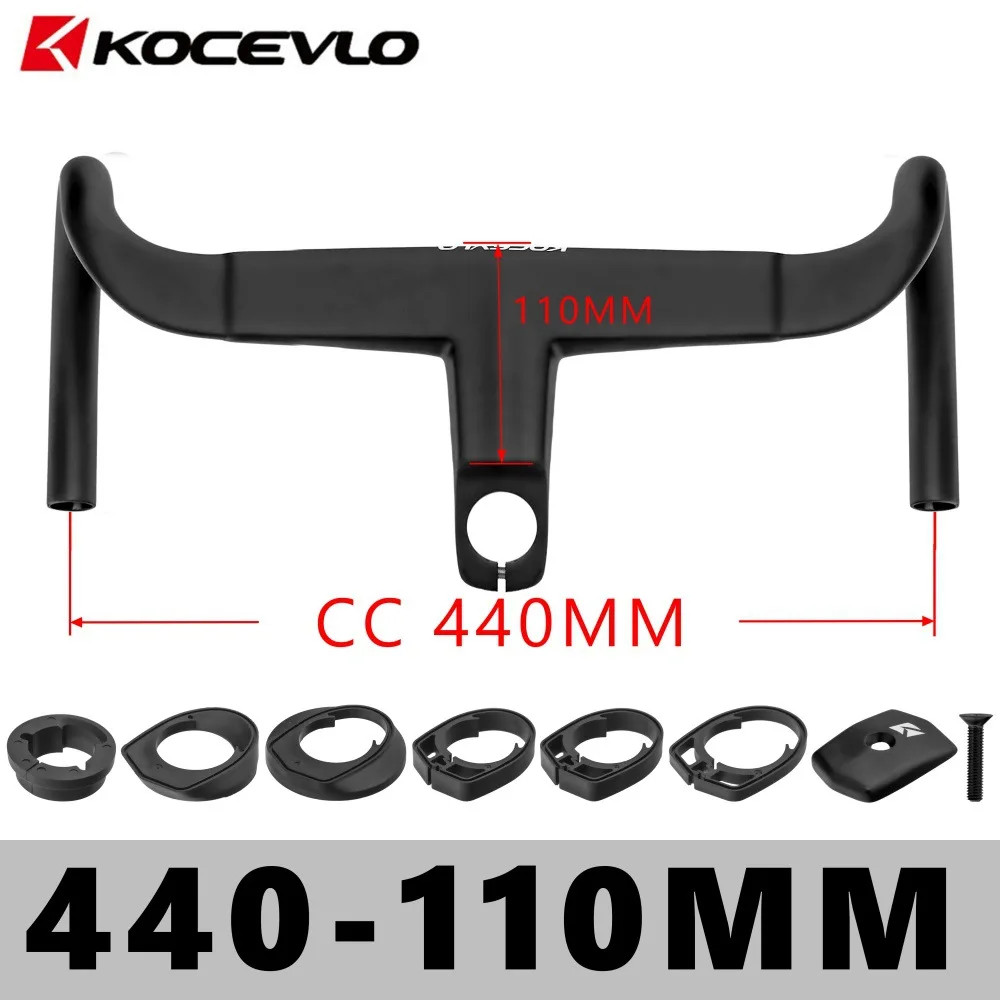 Road Bike Full Carbon Fiber Integrated Handlebar Stem for 28.6mm with Spacers