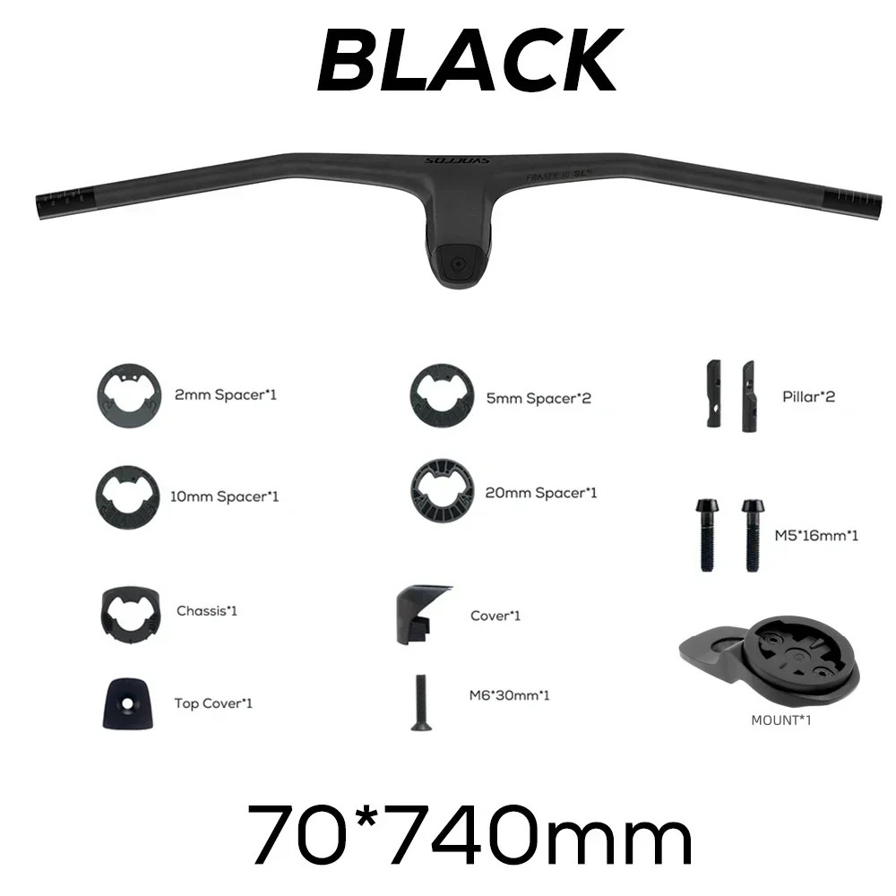 740MM -40 Degrees Full Carbon Fiber Integrated Cockpit MTB Bicycle Handlebars
