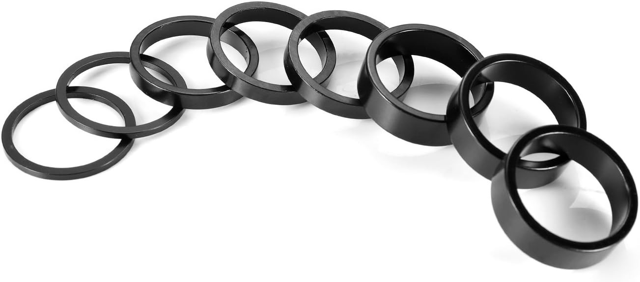 Versatile Aluminum Alloy Headset Spacer Set – 8 Pieces for Easy Bike Adjustments