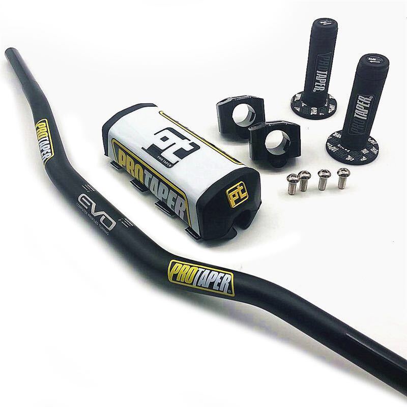 Handlebar For PRO Taper Pack Bar 1-1/8″ Handle bar Pads Grips CNC 28.5mm Adapter