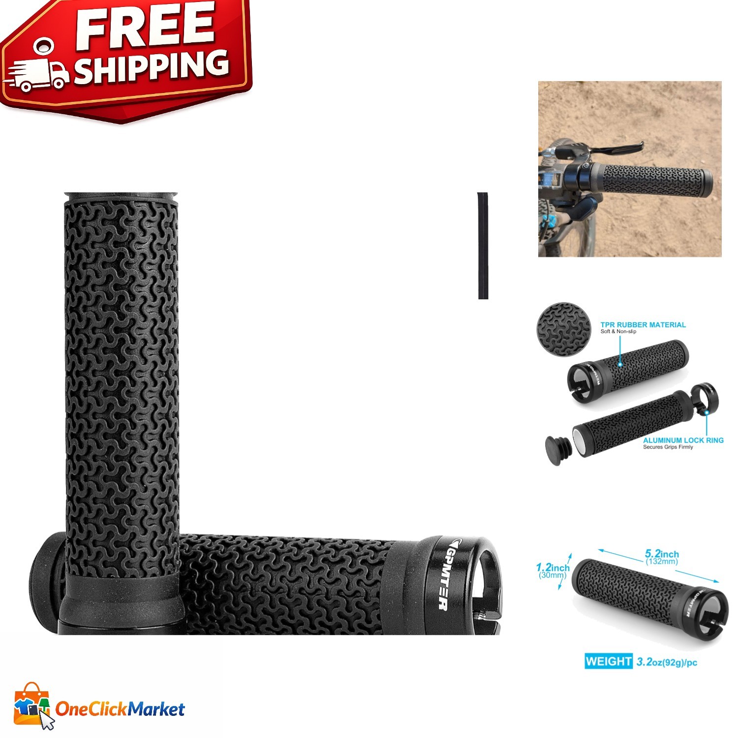 Ergonomic Non-Slip Bicycle Handlebar Grips for BMX, MTB & Scooters – 131mm