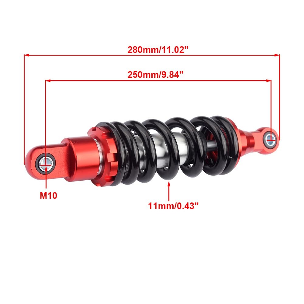 250mm 9-4/5″ Rear Shock Absorber 1000LBS Load Sensa-Trac Load Adjusting Rear
