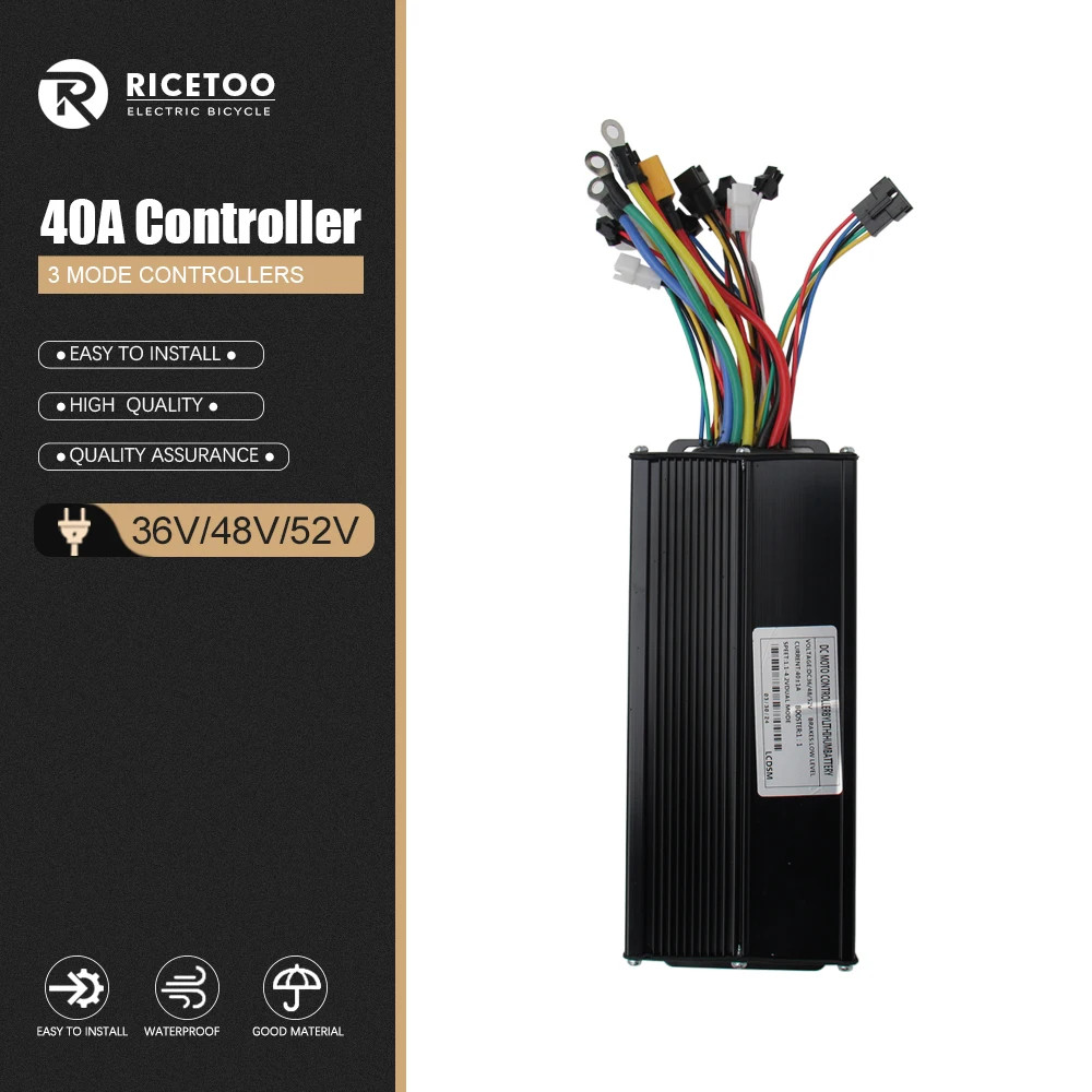 Three Mode 40A Sine Wave Controller 36/48/52/72V For Ebike Tricycle E-Scooter