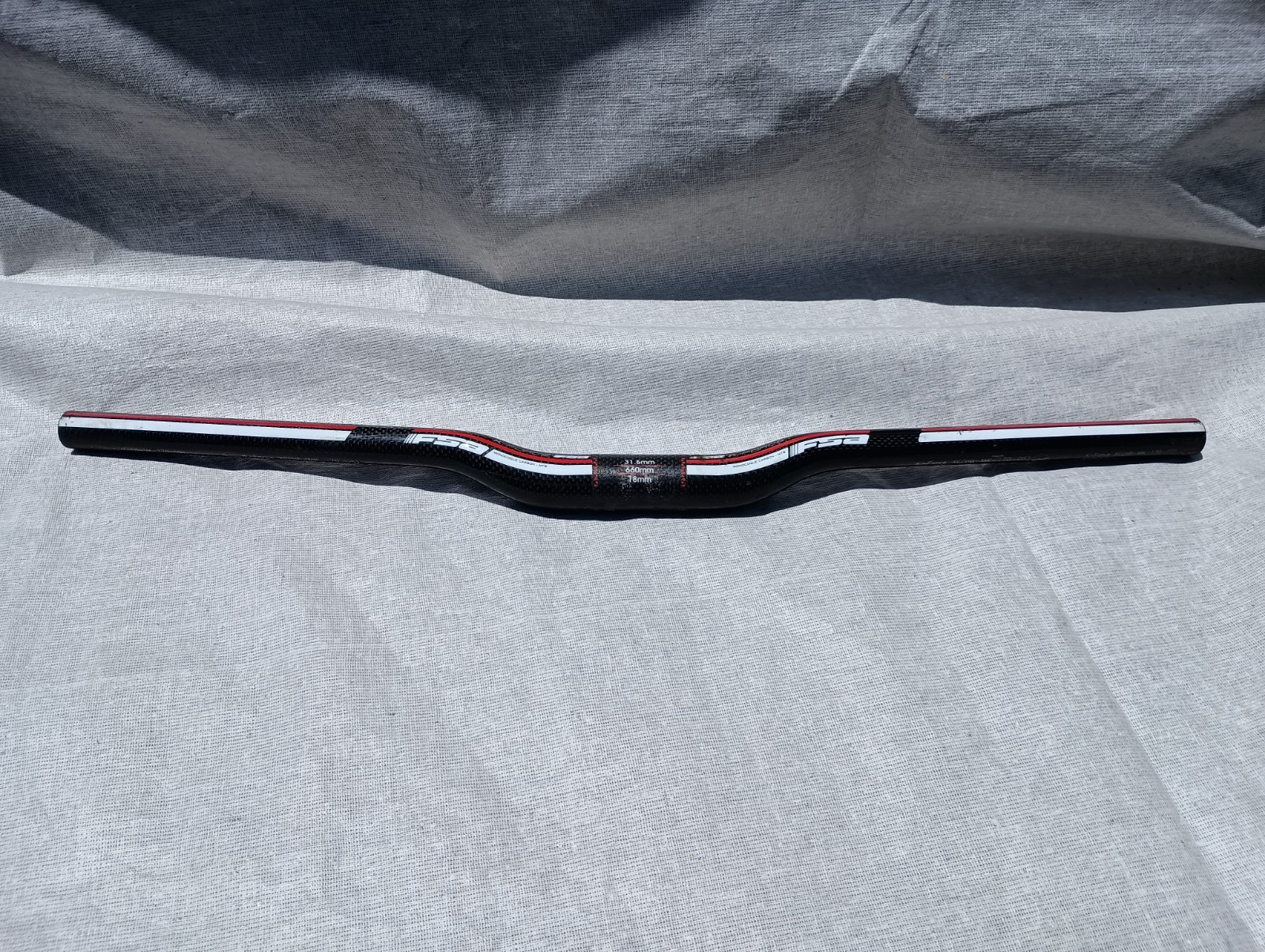 FSA K-FORCE XC Carbon Riser Bar, 31.8mm Clamp, 660mm Length, 18mm Rise