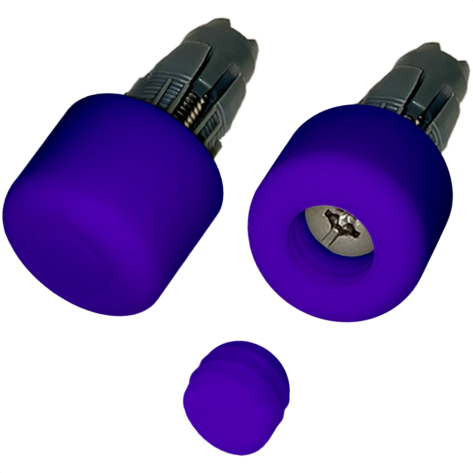 BUMPY END PLUG Bike Handlebar Soft Safe Secure Best Fit Grip Cap Purple Pair