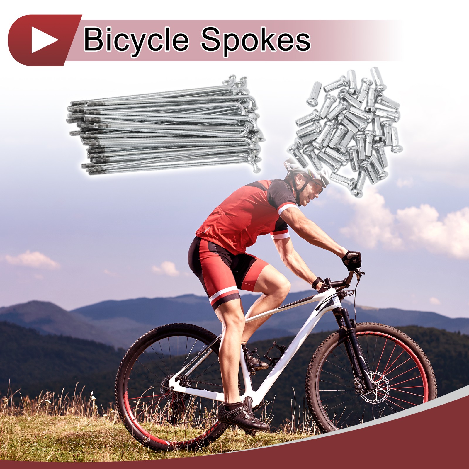 36 Set 13G Bicycle Spokes 89mm Bike Wheel Spokes 45 Steel Galvanized Silver Tone