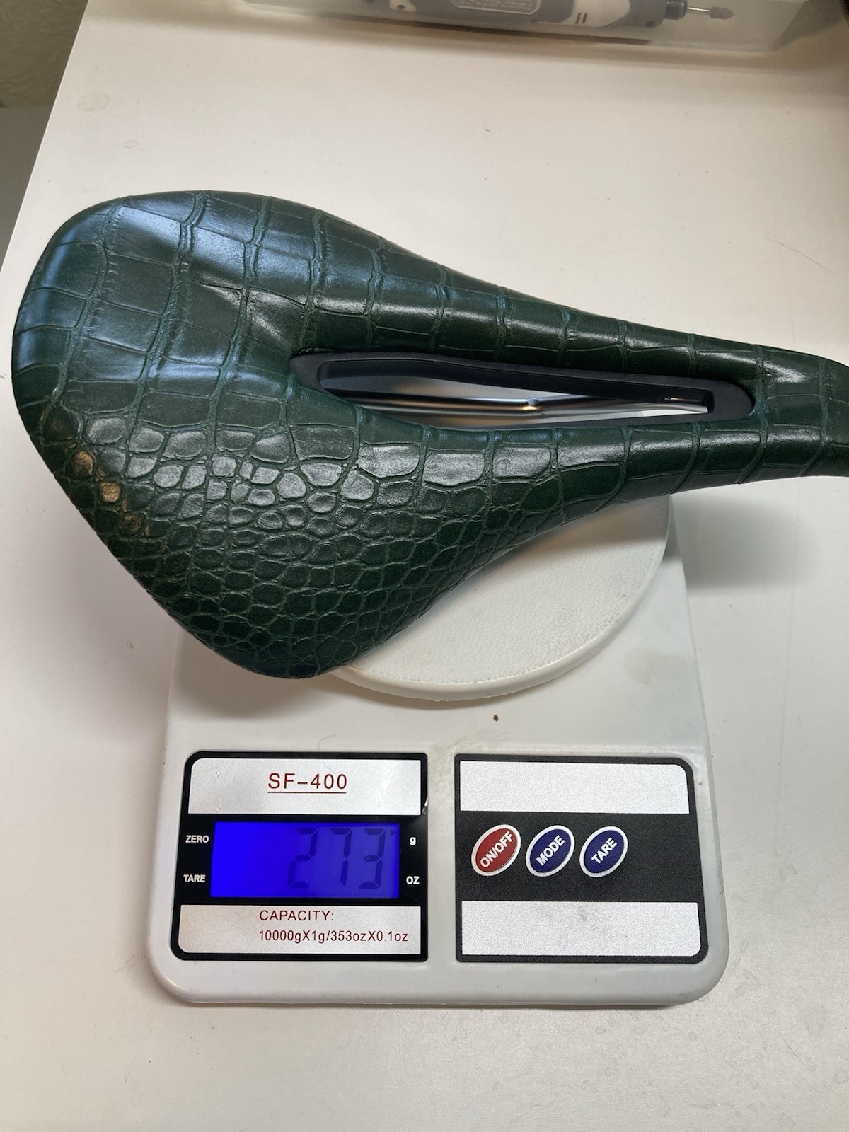 Green leather saddle 160mm x 250mm road gravel mountain bike seat short power