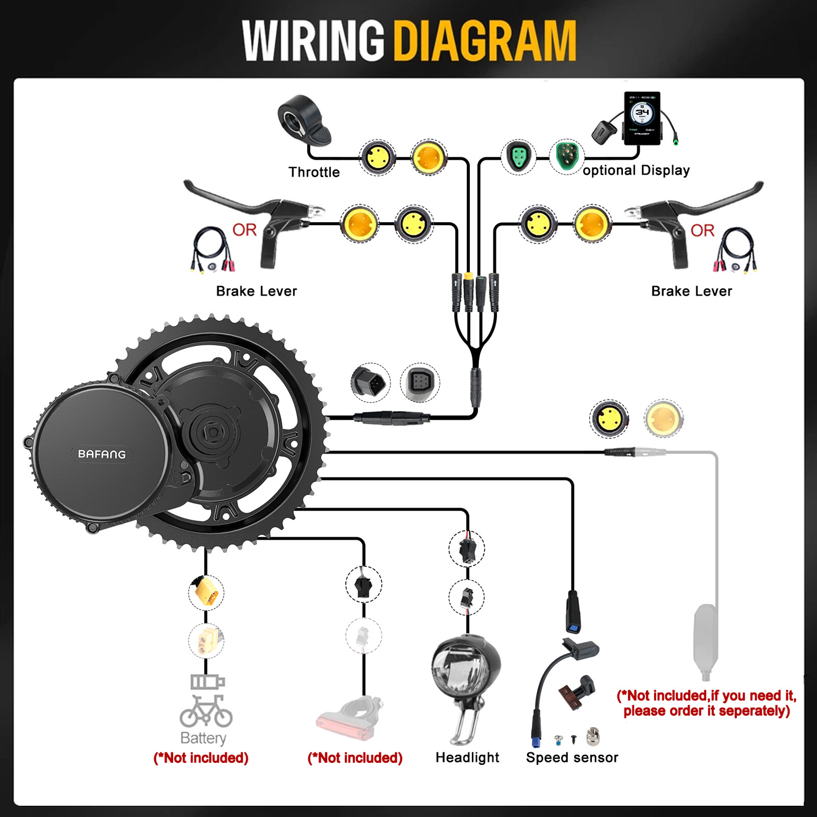 Bafang Mid Drive 750W Electric Bicycle BBS02B 48V 500W BBS02B Conversion Kits
