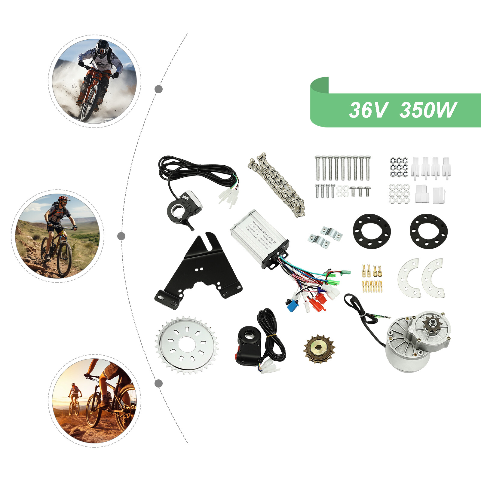 Electric Bike Conversion Kit E-Bike Mountain Bike Conversion Motor Freewheel Set
