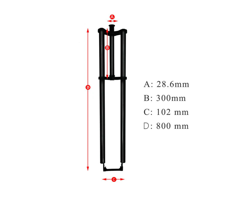 Triple Tree 1-1/8” Bicycle Fork Fat Tires Thread less with Disc Mount 28.6mm New