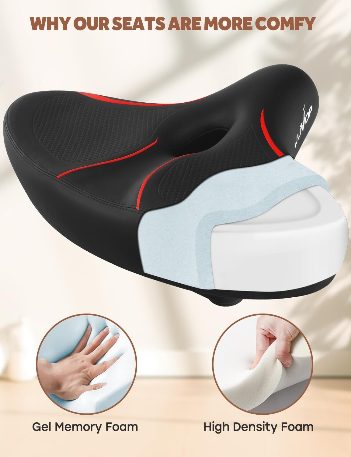 Oversized Bike Seat Compatible with Peloton – Comfort Bicycle Seat Replacement